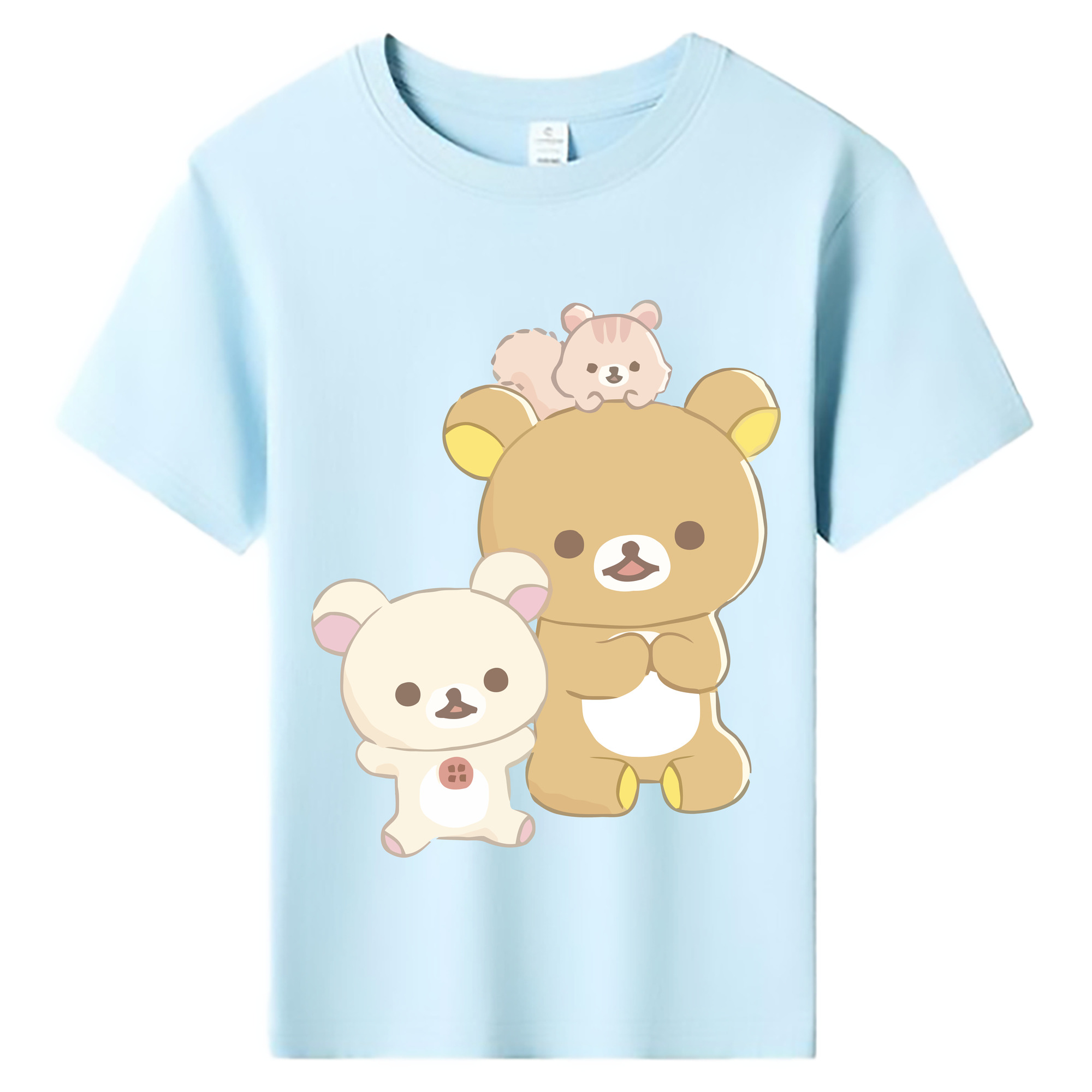 （画像用） リラックマ リラックマ キイロイトリ Rilakkuma Korilakkuma Kiiroitori 綿100％キッズTシャツ（フロントプリント）
